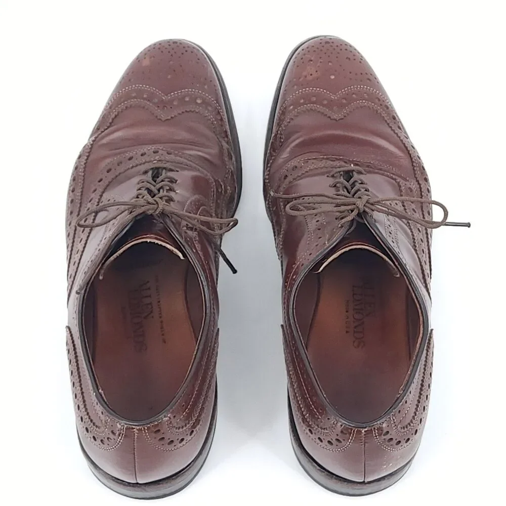 Allen Edmonds McAllister Wingtip Oxfords Men's 8 D Burgundy Leather Shoes 60600
